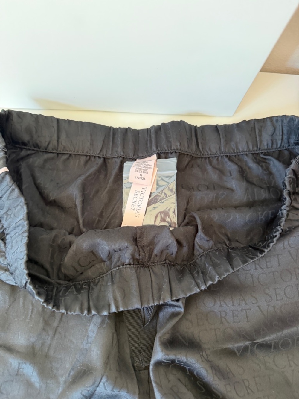 Victoria's Secret Black shorts with Pink bag - Picture 4 of 4